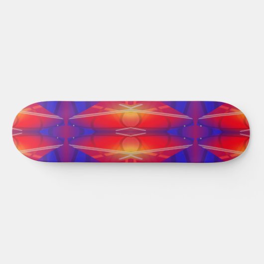 Das Flügeln von Neon Layered Abstract Design Skateboard (Horizontal)