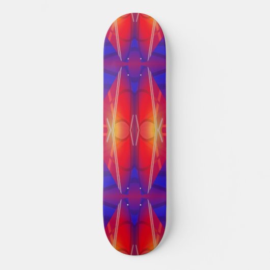 Das Flügeln von Neon Layered Abstract Design Skateboard (Vorderseite)