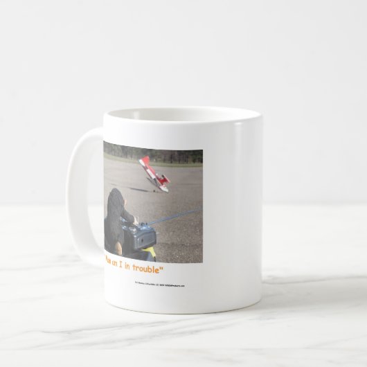 Das Flugzeug der Haustier-Affe-zusammenstoßende Kaffeetasse (Vorderseite Links)