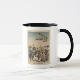 Das Flugzeug "der kleinen Zeitschrift", das vorbei Tasse