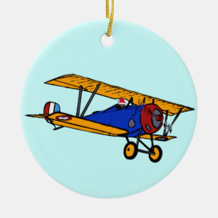 Das Flugzeug des Weihnachtsmanns Keramik Ornament