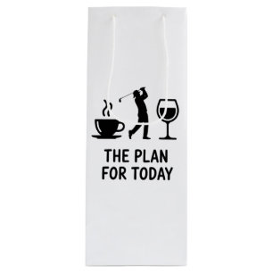 Das Flugzeug für heute Lustiger Golf Wein Kaffee G Geschenktüte Für Weinflaschen