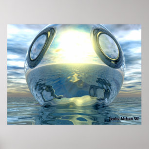 Das flüssige metallische Spherposter Poster