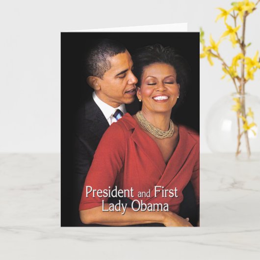 Das Flüstern (Präsident u. First Lady Obama) Karte (Gelbe Blume)