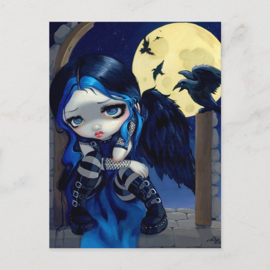 "Das flüsterte Wort, 'Lenore!" Postkarte (Vorderseite)