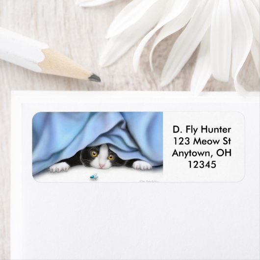Das Fly Hunter Cat Label (Insitu)