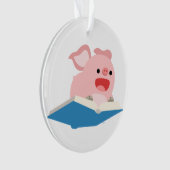 Das Flying Book and Cartoon Pig Acrylic Ornament (Vorderseite)