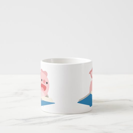 Das Flying Book and Cartoon Pig Espresso Tasse (Vorderseite)