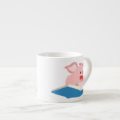 Das Flying Book and Cartoon Pig Espresso Tasse (Vorderseite Rechts)