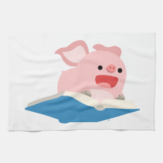 Das Flying Book und der Cartoon Pig Kitetücher Küchentuch