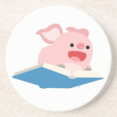 Das Flying Book und der Cartoon Pig-Untersetzer Untersetzer (Vorne)