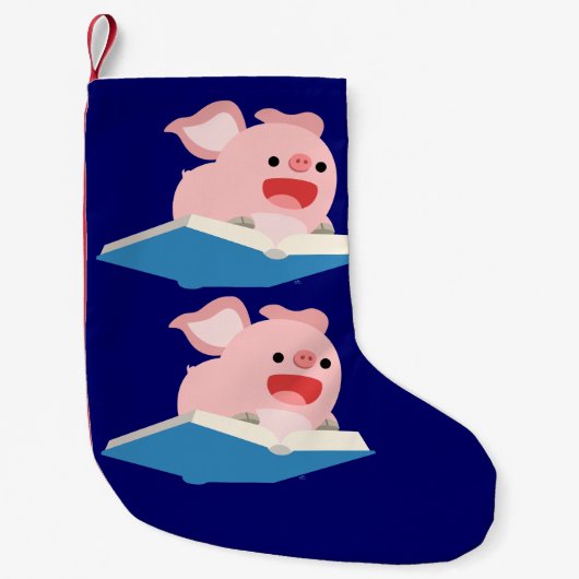 Das Flying Book und der Cartoon Pig Weihnachten St Kleiner Weihnachtsstrumpf (Vorderseite)
