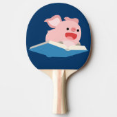 Das Flying Book und der Cartoon Ping Pong Paddle Tischtennis Schläger (Vorderseite)