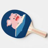 Das Flying Book und der Cartoon Ping Pong Paddle Tischtennis Schläger (Seitenansicht)