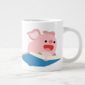 Das Flying Book und die Cartoon Pig Jumbo-Tasse (Rechts)