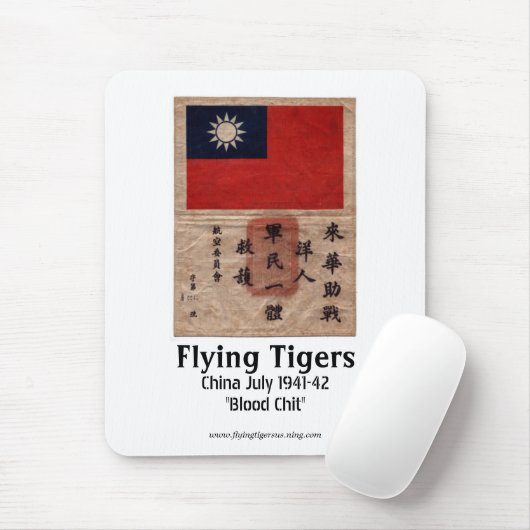Das Flying Tigers Mausunterlage - Blut-Zettel Mousepad (Mit Mouse)