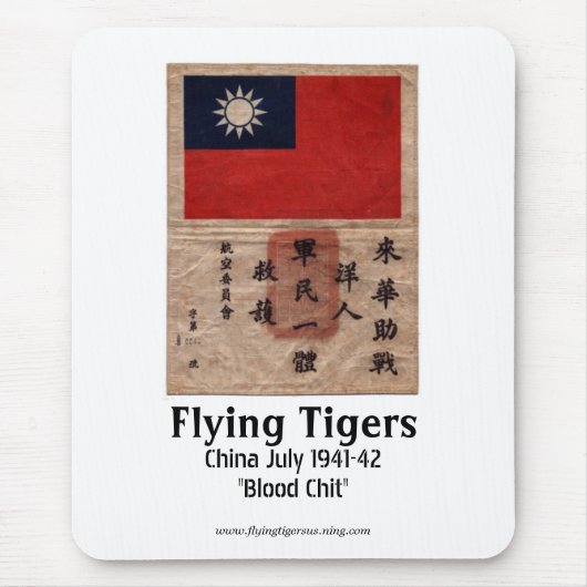 Das Flying Tigers Mausunterlage - Blut-Zettel Mousepad (Vorne)