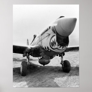 Das Flying Tigers P-40 Warhawk, 1941. Vintages Poster