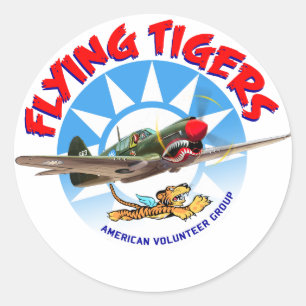 Das Flying Tigers Runder Aufkleber