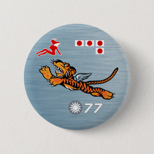 Das Flying Tigers WWII Nasen-Kunst Button