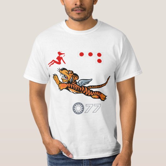 Das Flying Tigers WWII Nasen-Kunst T-Shirt (Vorderseite)