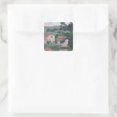 Das Ford (Öl auf Leinwand) Quadratischer Aufkleber (Tasche)