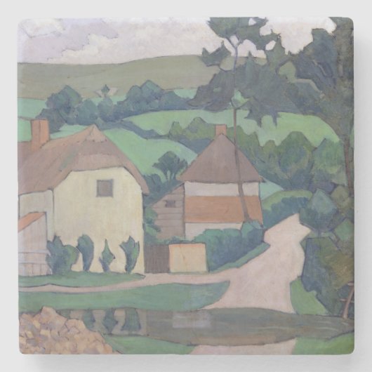 Das Ford (Öl auf Leinwand) Steinuntersetzer (Vorderseite)