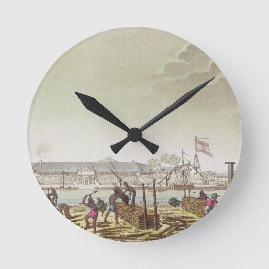 Das Fort in Batavia mit gebürtigen Blockwinden, Runde Wanduhr (Vorderseite)