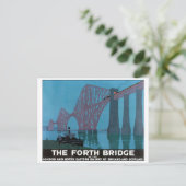 Das Forth Bridge Vintage-Reiseposter Postkarte (Stehend Vorderseite)
