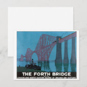 Das Forth Bridge Vintage-Reiseposter Postkarte (Vorne/Hinten)