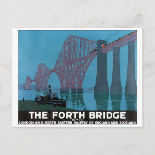 Das Forth Bridge Vintage-Reiseposter Postkarte
