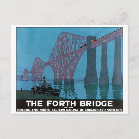 Das Forth Bridge Vintage-Reiseposter Postkarte (Vorderseite)