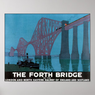Das Forth Bridge Vintage Travel Poster