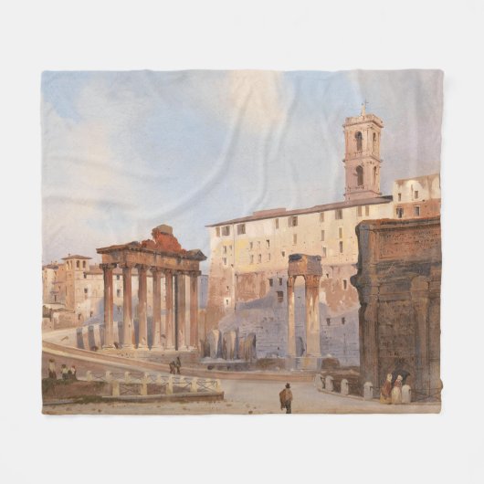 Das Forum der Antike (von Ippolito Caffi) Fleecedecke (Vorderseite (Horizontal))