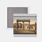 Das Forum, Pompeji, Italien Vintag Fotochrom Magnet (Vorderseite/Rückseite)