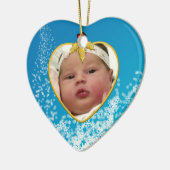 Das Foto-Andenken-Weihnachtsverzierung des Babys Keramik Ornament (Links)