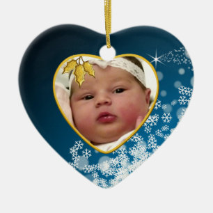 Das Foto-Andenken-Weihnachtsverzierung des Babys Keramik Ornament