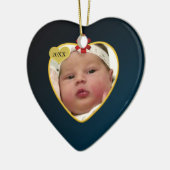 Das Foto-Andenken-Weihnachtsverzierung des Babys Keramik Ornament (Links)