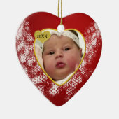 Das Foto-Andenken-Weihnachtsverzierung des Babys Keramik Ornament (Rechts)