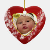 Das Foto-Andenken-Weihnachtsverzierung des Babys Keramik Ornament (Hinten)