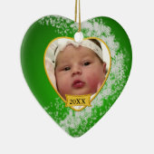 Das Foto-Andenken-Weihnachtsverzierung des Babys Keramik Ornament (Rechts)