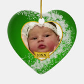 Das Foto-Andenken-Weihnachtsverzierung des Babys Keramik Ornament (Hinten)
