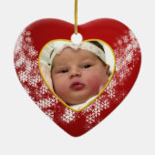 Das Foto-Andenken-Weihnachtsverzierung des Babys Keramikornament (Hinten)