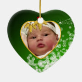 Das Foto-Andenken-Weihnachtsverzierung des Babys Keramikornament (Hinten)