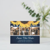 Das Foto "Blue Lace Sunflower" speichert die Datum Save The Date (Stehend Vorderseite)