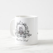 Das Foto deiner Katze in einem Wappen mit Blumen | Kaffeetasse (Vorderseite Links)