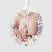 Das Foto der ersten Weihnachtsfeier Ornament (Vorderseite)