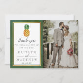 Das Foto der Hochzeitskampagne "Tropische Ananas" Dankeskarte (Vorderseite)