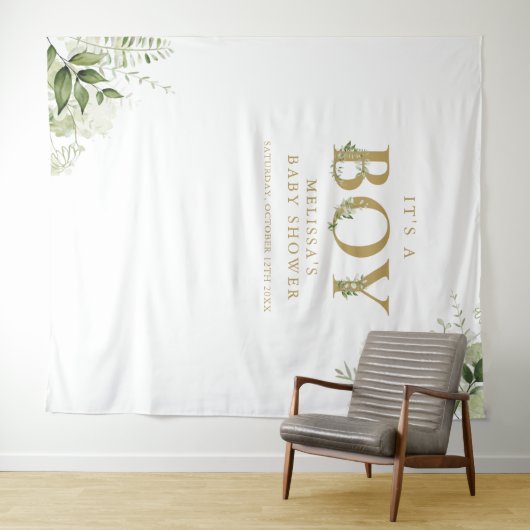 Das Foto der Jungen-Grünpflanzen-Gold-Babydusche i Wandteppich (Beispiel (Horizontal))