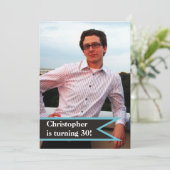 Das Foto der modernen Männer aus dem 30. Einladung (Stehend Vorderseite)